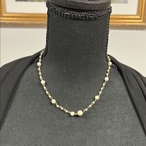 Elegant Gold Pearl Necklace